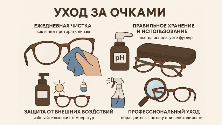 Правила ухода за очками